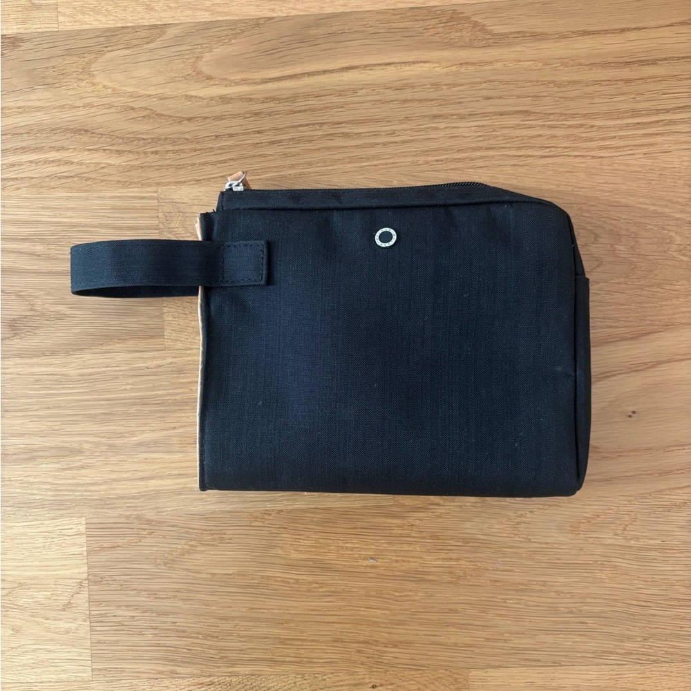 BVLGARI Cosmetics Bag with Textured Fabric and Loop Handle